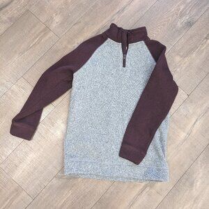 Old Navy Gray and Maroon Quarter Zip Sweatshirt